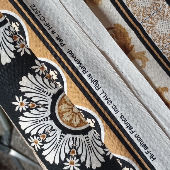 1⅛ yd. Tan & Blk. Cotton Fabric - Picture 2 of 4